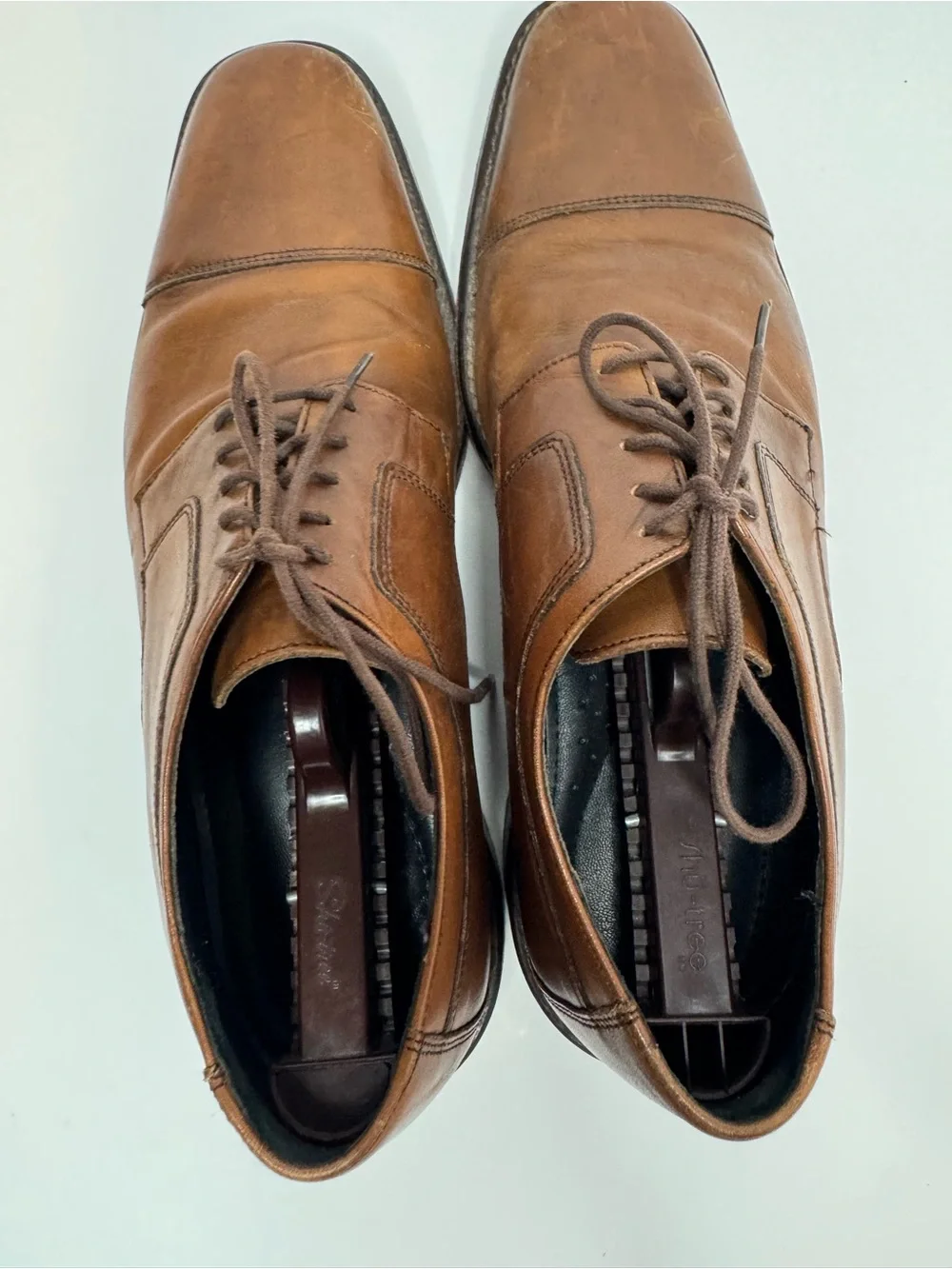 Johnston & Murphy Brown Leather Cap Toe Oxfords Men's Size 11 M